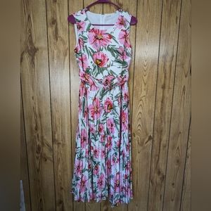 Tahari Pleated Midi Dress